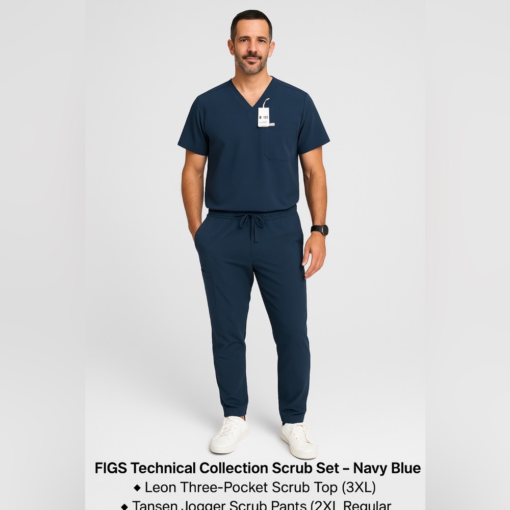 FIGS Scrub Set Navy Blue 3XL Top / 2XL Jogger Pants – New With Tags